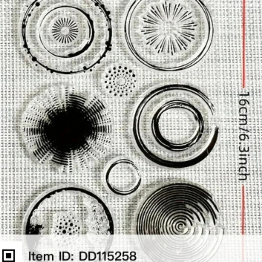 Clear Circular Wave Stamps for Card Making - DIY Scrapbooking, Albums, Journals